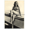 Pretty Pin Up Girl In Bikini / Smile - Legs (Vintage RPPC ~1960s)