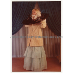 Blonde Woman In Ball Gown *4 / Pillory - Gag - BDSM (Vintage Photo ~1970s)