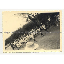 Parade Of Native School Kids / Congo (Vintage Photo B/W ~1940s)
