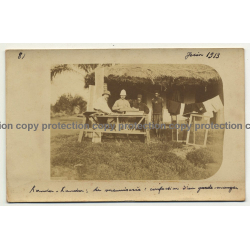 Belgian Congo 1913: Carpentry - Making A Pantry (Vintage RPPC 1913)
