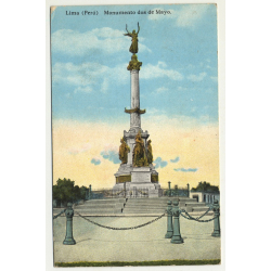 Lima / Peru: Monumento Dos De Mayo (Vintage Postcard 1922)