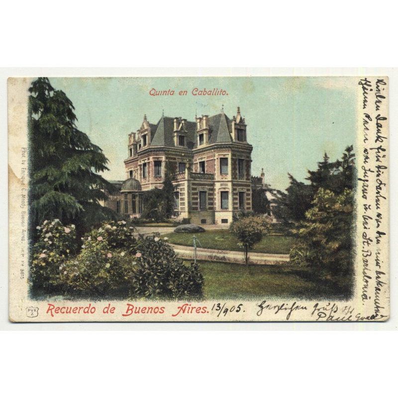 Buenos Aires / Argentina: Quinta En Caballito (Vintage Postcard 1905)