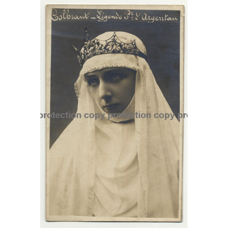 Actress: Colbrant / Légende Du Point D'Argentan (Vintage RPPC B/W ~1900s/1910s)