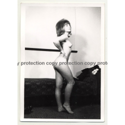 Petite Nude With 60s Haircut / Small Breast - Interior (Vintage Photo B/W DDR  ~1960s)