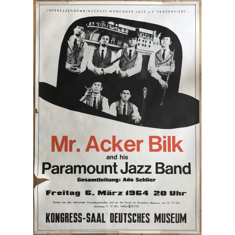 Mr. Acker Bilk - Deutsches Museum - Munich 1964 (Vintage Poster)