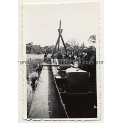 Gabenge - Bolobo / Congo: Big Dredge At Work *2 / Water Pipe (Vintage Photo B/W 1946)