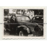 Léopoldville / Congo: Pretty Girl Poses Beside Lincoln Zephyr Coupe (Vintage Photo B/W 1939)