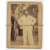 Malari / India: Missionary In White Clothes With Colonial Hat (Vintage Photo Sepia 1903)
