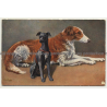Portrait Of 2 Dogs (Vintage Artist Postcard: Egemes Serie 90)
