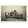 Congo / Africa: Colonialists On Boat At Lake Shore / Rifles (Vintage Photo B/W ~1940s/1950s)
