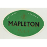 Mapleton Hotel - Piccadilly, London / Great Britain (Vintage Luggage Label)