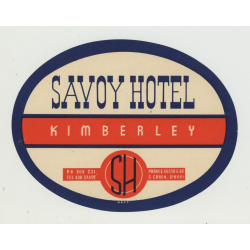 Savoy Hotel - Kimberley / South Africa (Vintage Luggage Label)