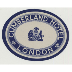 Cumberland Hotel - London / Great Britain (Vintage Luggage Label ~1940s)