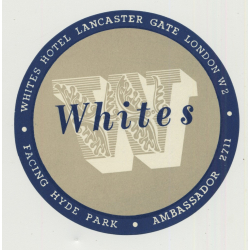Whites Hotel - London / Great Britain (Vintage Luggage Label)