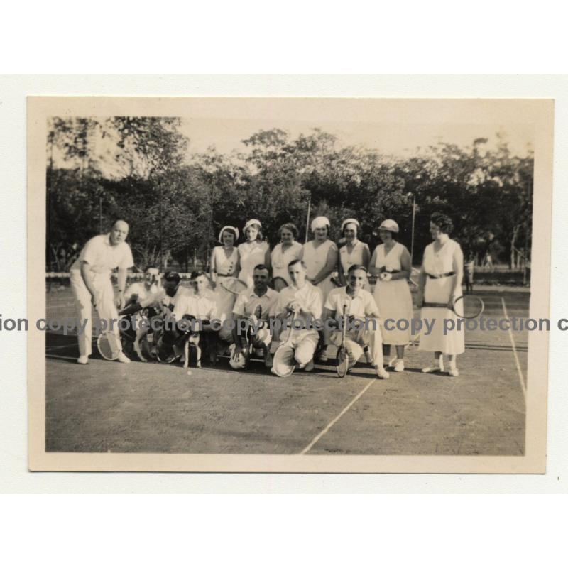Elisabethville / Congo: Players Of B.C.K. On Tennis Court *1 (Vintage Photo B/W 1934)