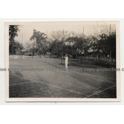 Elisabethville / Congo: Tennis Player At Serve B.C.K. (Vintage Photo B/W 1934)