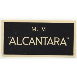 Royal Mail Ship: M. V. Alcantara (Vintage Luggage Label)