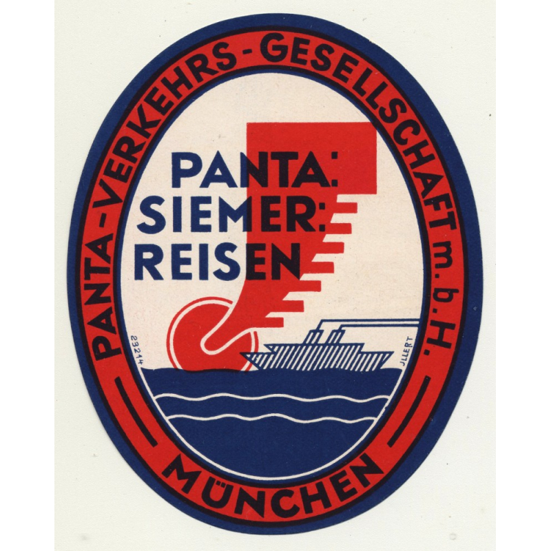 Panta Siemer Reisen / Panta-Verkehrs-Gesellschaft m.b.H. (Vintage Luggage Label)
