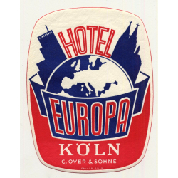 Hotel Europa - Köln / Germany (Vintage Luggage Label)