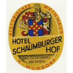 Hotel Schaumburger Hof - Bad Godesberg Am Rhein / Germany (Vintage Luggage Label)
