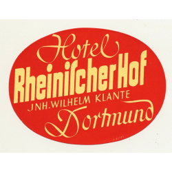 Hotel Rheinischer Hof - Dortmund / Germany (Vintage Luggage Label)