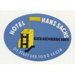 Hotel Hans Sachs - Gelsenkirchen / Germany (Vintage Luggage Label)