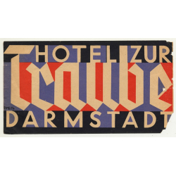 Hotel Zur Traube - Darmstadt / Germany (Vintage Luggage Label)