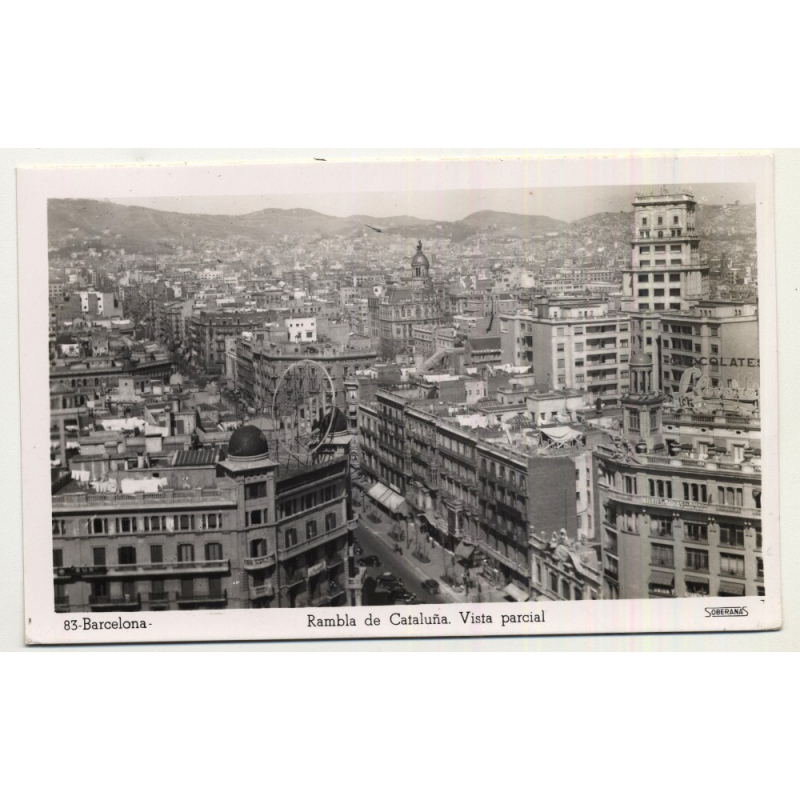 Barcelona / Spain: Rambla De Catalunya - Vista Parcial (Vintage RPPC 1956)