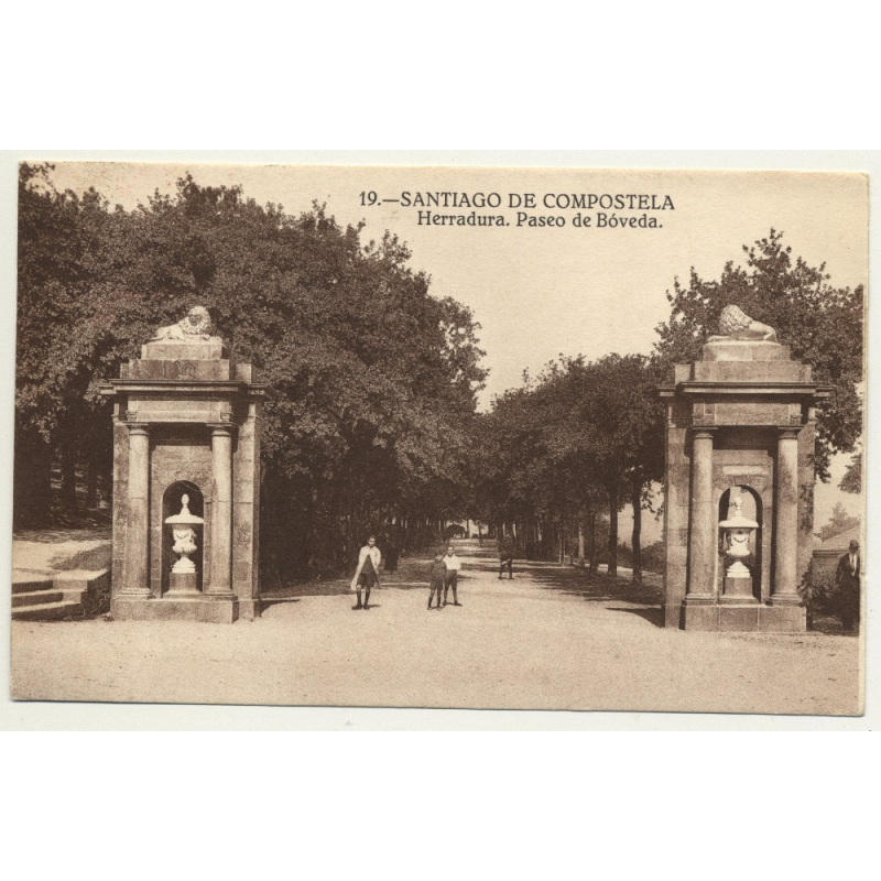 Santiago De Compostela - Spain: Herradura. Paseo De Bóveda (Vintage Postcard 1929)