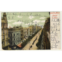 Buenos Aires / Argentina: Avenida De Mayo (Vintage Postcard 1908)