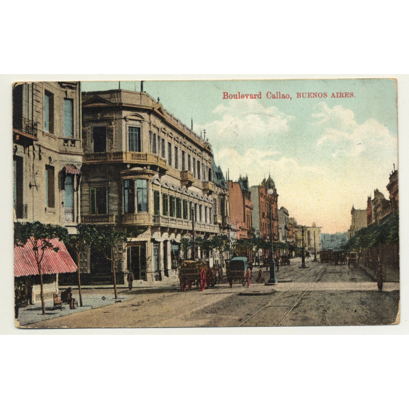 Buenos Aires / Argentina: Boulevard Callao (Vintage Colored Postcard 1911)