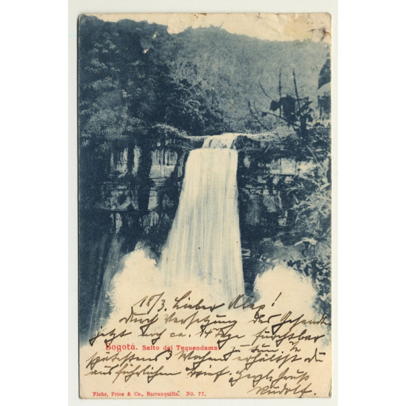 Bogotá - Columbia: Salto Del Tequendama / Tequendama Falls (Vintage Postcard 1906)