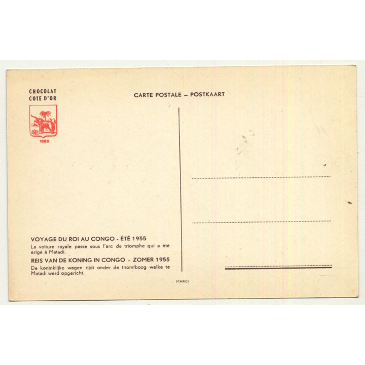 Congo / Africa: Voyage Du Roi Au Congo - Vive Le Roi (Vintage Postcard 1955)