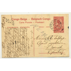 Congo Belge 13: Habitations Sur Le Haut Congo (Vintage Postal Stationery 1918)