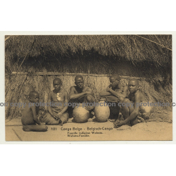 Congo Belge 101: Famille Indigène Wahutu (Vintage Postal Stationery 1916)