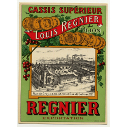 Cassis Supérieur Louis Regnier / Dijon (Vintage Chromo Litho Label ~1910/1920s)