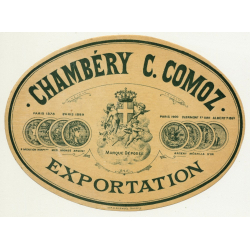 Exportation / Chambéry-Comoz (Vintage Alcohol Label ~1910/1920s)