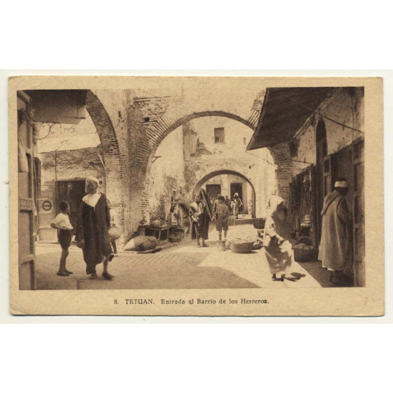 Tetuan / Morocco: Entrada Al Barrio De Los Herreros (Vintage Postcard)