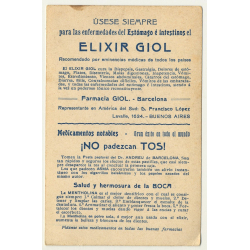 Barcelona: Parque De Las Magnolias Y Umbráculo / Elixir Giol Publicidad (Vintage Postcard B/W)