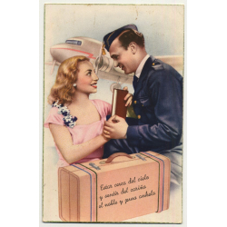 Aviation: Estas Cerca Del Cielo Y Sentir Del Cariño El Noble Y Puro Anhelo (Vintage Postcard)