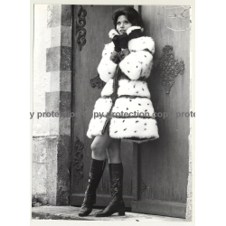 Pretty Woman In Fur Coat / Boots (Vintage Fashion Photo 1970s: Wolfgang Klein)