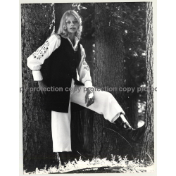 Blonde Hippie Woman In Park (Vintage Photo Master 1970s Fashion)