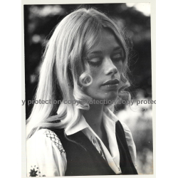 Portrait Of Pretty Blonde Hippie Woman (Vintage Photo Master 1970s Fashion)