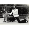 Slim Longhaired Model & Boxer Dog / Flares (Vintage Photo Master 1970s Fashion)