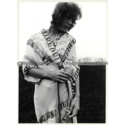 Female Model In Patchwork Gown / Brocade (Vintage Photo Master 1970s Fashion)