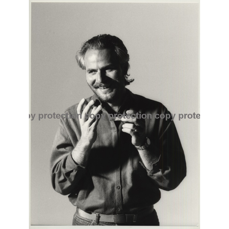 Bearded Man Rolls Cigarette / Red Rock Tabak (Vintage Photo Master 1980s Large)