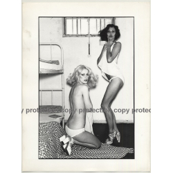 2 Semi Nude Women In Prison Cell *2 / Photo Art  (Vintage Fashion Photo 1980s Large)