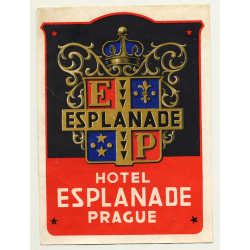 Hotel Savoy - Esplanade / Czech Republic (Vintage Luggage Label) Prag Prague