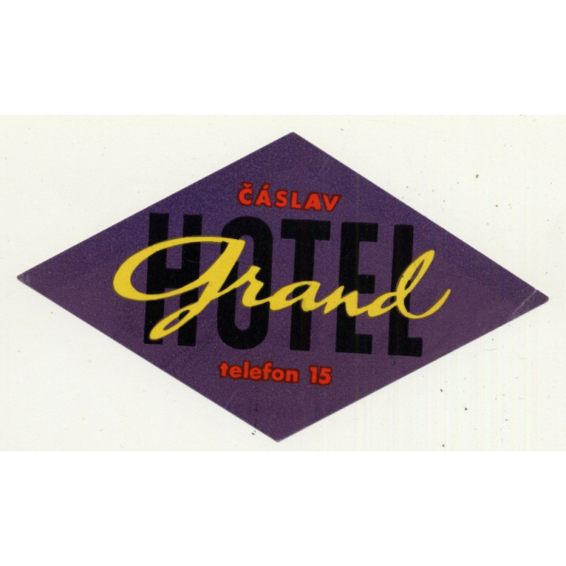 Hotel Grand - Caslav / Czech Republic (Vintage Luggage Label)