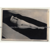 Nude Art: Woman On Floor *2 / Long Legs (Vintage Photo B/W  ~1940s)